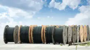Industry cables jointing industrial cable lengths on a roll